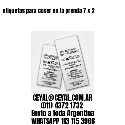 etiquetas para coser en la prenda 7 x 2