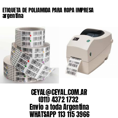 ETIQUETA DE POLIAMIDA PARA ROPA IMPRESA argentina