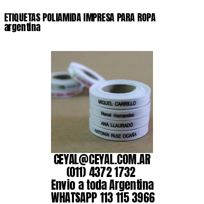 ETIQUETAS POLIAMIDA IMPRESA PARA ROPA argentina