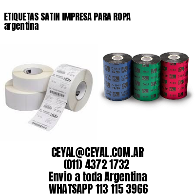 ETIQUETAS SATIN IMPRESA PARA ROPA argentina