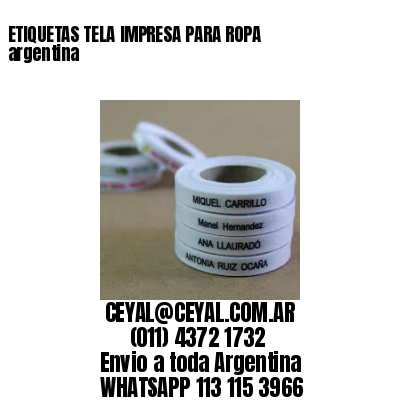 ETIQUETAS TELA IMPRESA PARA ROPA argentina