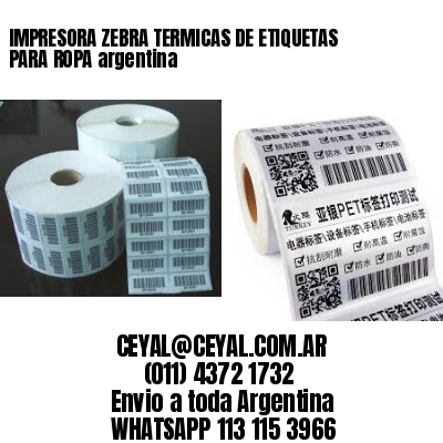 IMPRESORA ZEBRA TERMICAS DE ETIQUETAS PARA ROPA argentina