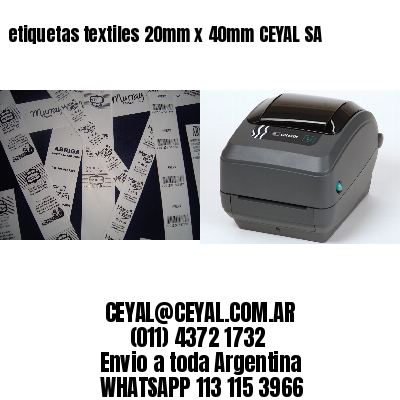 etiquetas textiles 20mm x 40mm CEYAL SA