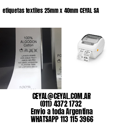etiquetas textiles 25mm x 40mm CEYAL SA