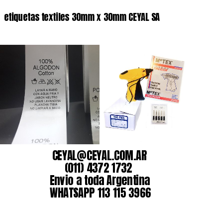 etiquetas textiles 30mm x 30mm CEYAL SA