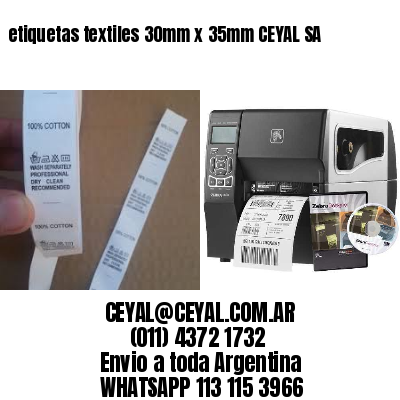 etiquetas textiles 30mm x 35mm CEYAL SA