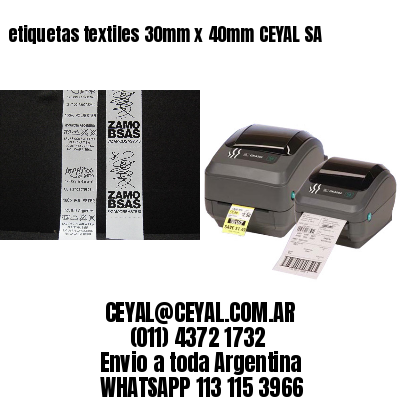 etiquetas textiles 30mm x 40mm CEYAL SA