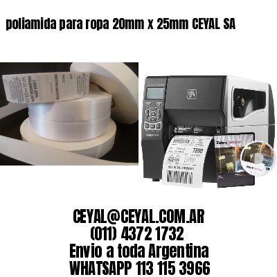 poliamida para ropa 20mm x 25mm CEYAL SA