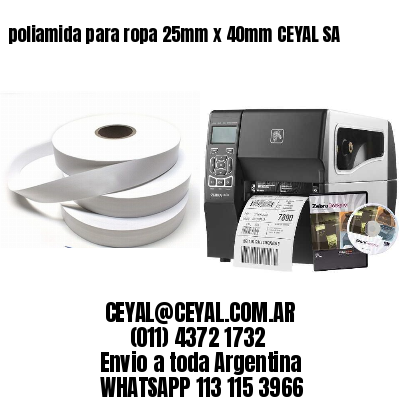 poliamida para ropa 25mm x 40mm CEYAL SA