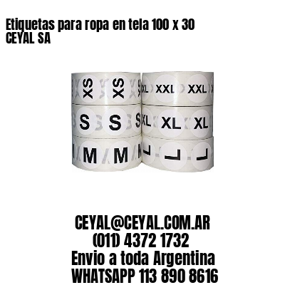 Etiquetas para ropa en tela 100 x 30 CEYAL SA