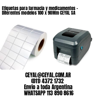 Etiquetas para farmacia y medicamentos – Diferentes modelos 100 x 90Mm CEYAL SA