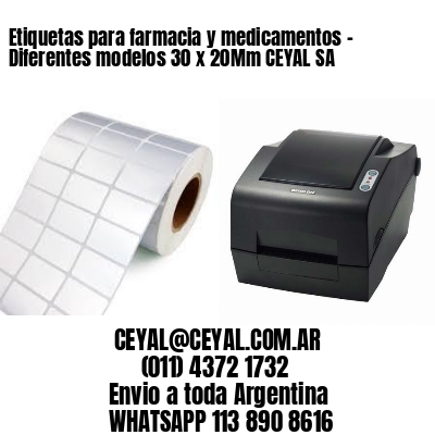 Etiquetas para farmacia y medicamentos – Diferentes modelos 30 x 20Mm CEYAL SA
