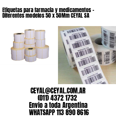 Etiquetas para farmacia y medicamentos – Diferentes modelos 50 x 50Mm CEYAL SA