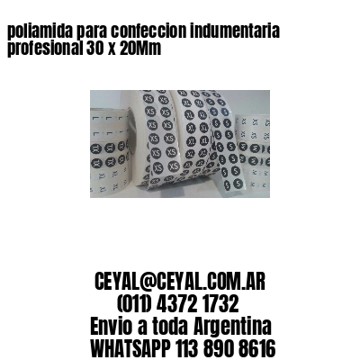 poliamida para confeccion indumentaria profesional 30 x 20Mm