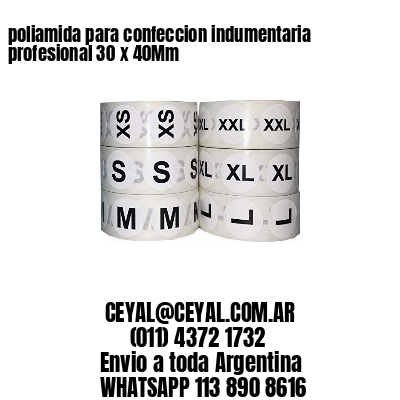 poliamida para confeccion indumentaria profesional 30 x 40Mm