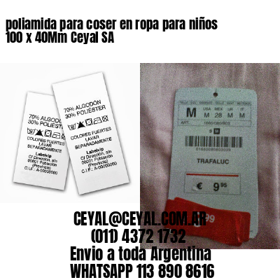 poliamida para coser en ropa para niños 100 x 40Mm Ceyal SA