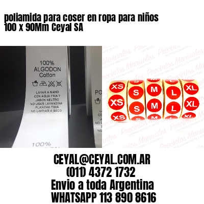poliamida para coser en ropa para niños 100 x 90Mm Ceyal SA