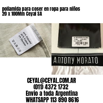 poliamida para coser en ropa para niños 20 x 100Mm Ceyal SA