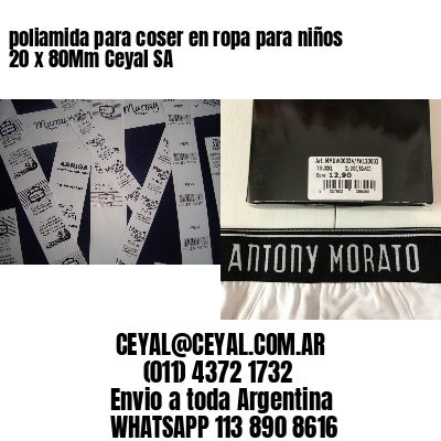 poliamida para coser en ropa para niños 20 x 80Mm Ceyal SA