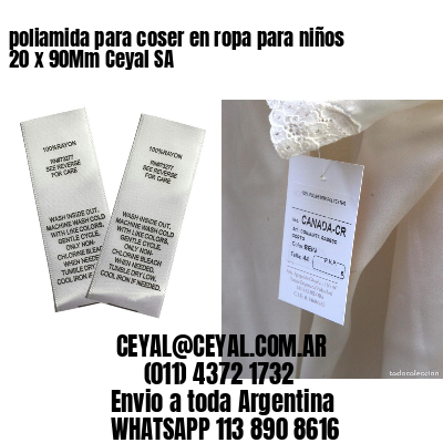 poliamida para coser en ropa para niños 20 x 90Mm Ceyal SA