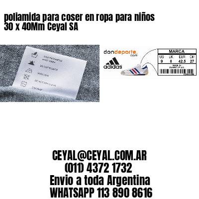 poliamida para coser en ropa para niños 30 x 40Mm Ceyal SA