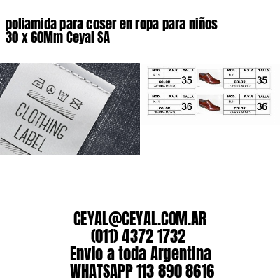 poliamida para coser en ropa para niños 30 x 60Mm Ceyal SA