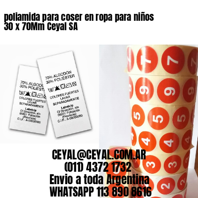 poliamida para coser en ropa para niños 30 x 70Mm Ceyal SA