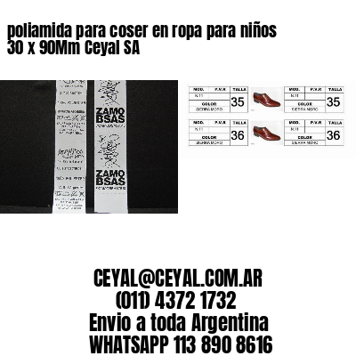 poliamida para coser en ropa para niños 30 x 90Mm Ceyal SA