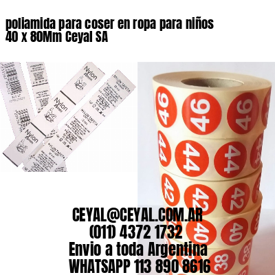 poliamida para coser en ropa para niños 40 x 80Mm Ceyal SA