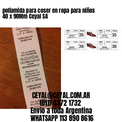 poliamida para coser en ropa para niños 40 x 90Mm Ceyal SA