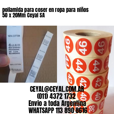 poliamida para coser en ropa para niños 50 x 20Mm Ceyal SA