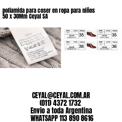 poliamida para coser en ropa para niños 50 x 30Mm Ceyal SA