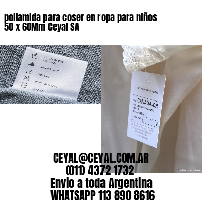 poliamida para coser en ropa para niños 50 x 60Mm Ceyal SA