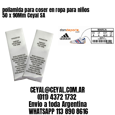 poliamida para coser en ropa para niños 50 x 90Mm Ceyal SA