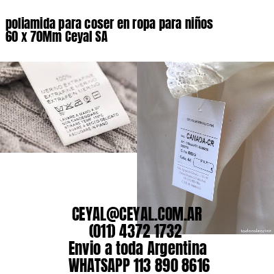 poliamida para coser en ropa para niños 60 x 70Mm Ceyal SA