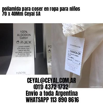 poliamida para coser en ropa para niños 70 x 40Mm Ceyal SA