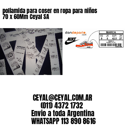 poliamida para coser en ropa para niños 70 x 60Mm Ceyal SA