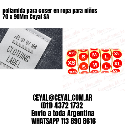 poliamida para coser en ropa para niños 70 x 90Mm Ceyal SA