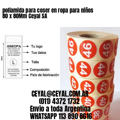 poliamida para coser en ropa para niños 80 x 80Mm Ceyal SA