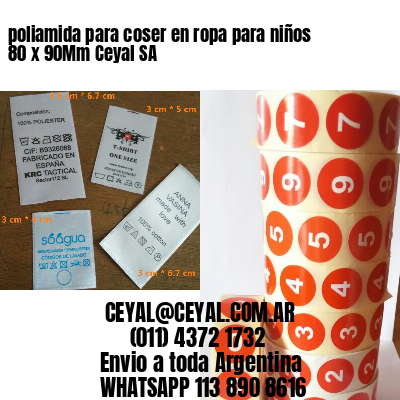 poliamida para coser en ropa para niños 80 x 90Mm Ceyal SA