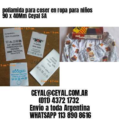 poliamida para coser en ropa para niños 90 x 40Mm Ceyal SA