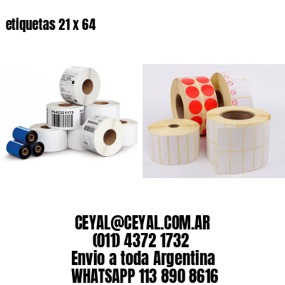 etiquetas 21 x 64