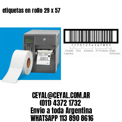 etiquetas en rollo 29 x 57