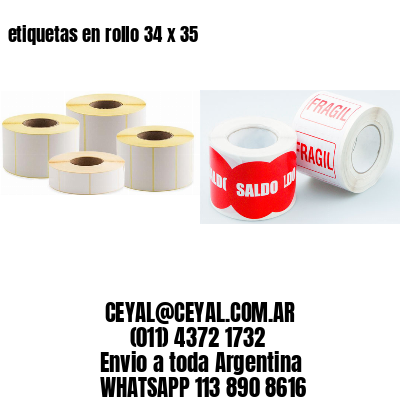 etiquetas en rollo 34 x 35