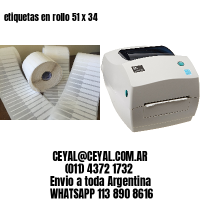 etiquetas en rollo 51 x 34