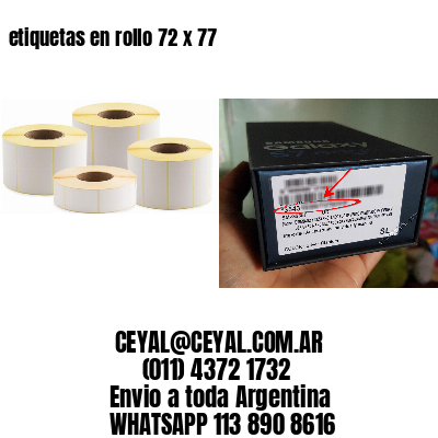 etiquetas en rollo 72 x 77