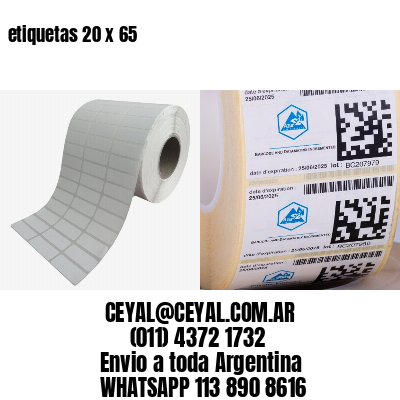 etiquetas 20 x 65