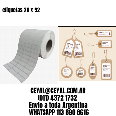 etiquetas 20 x 92