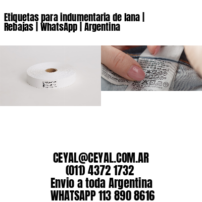 Etiquetas para indumentaria de lana | Rebajas | WhatsApp | Argentina