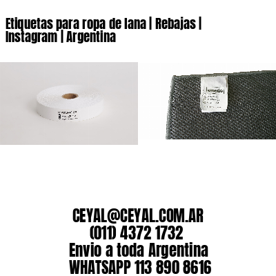 Etiquetas para ropa de lana | Rebajas | Instagram | Argentina